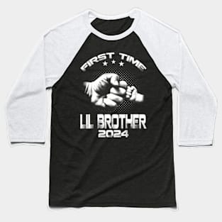 First Time Lil Brother Est 2024  Father's Day Baseball T-Shirt